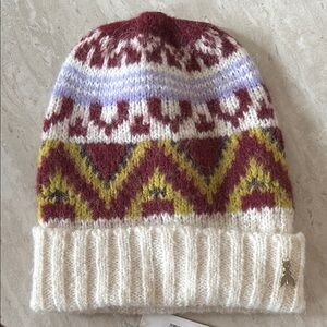 NWT Italian Couture Patrizia Pepe Patterned Knit Winter Beanie